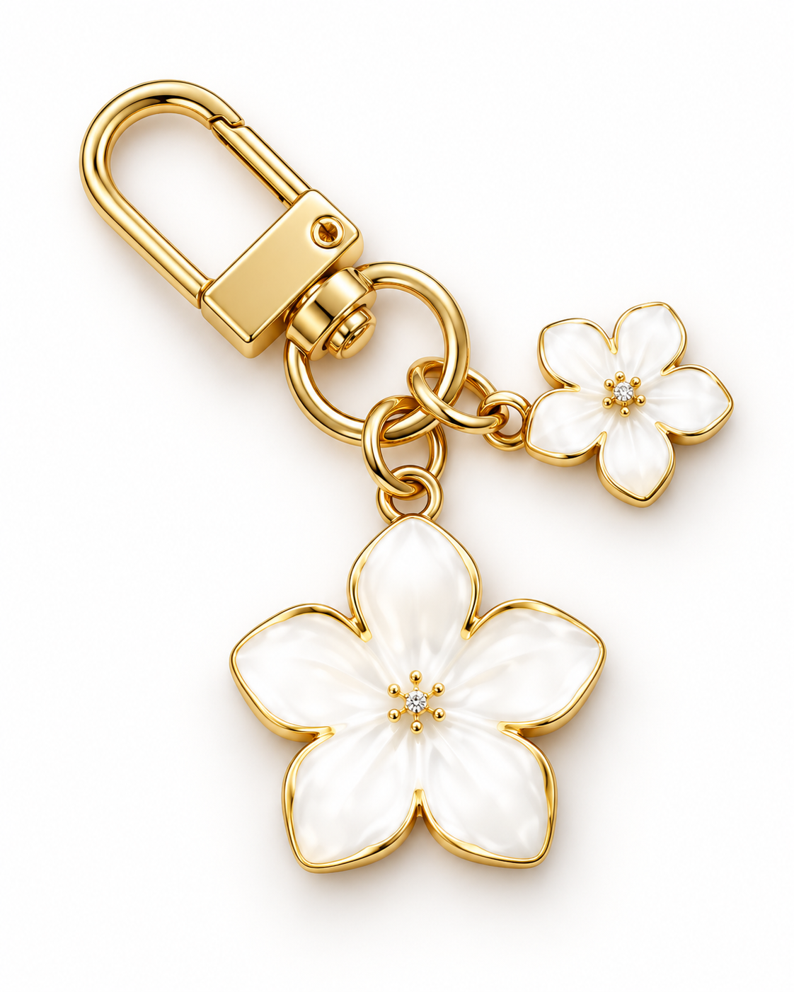 Golden Floral Bag Charm